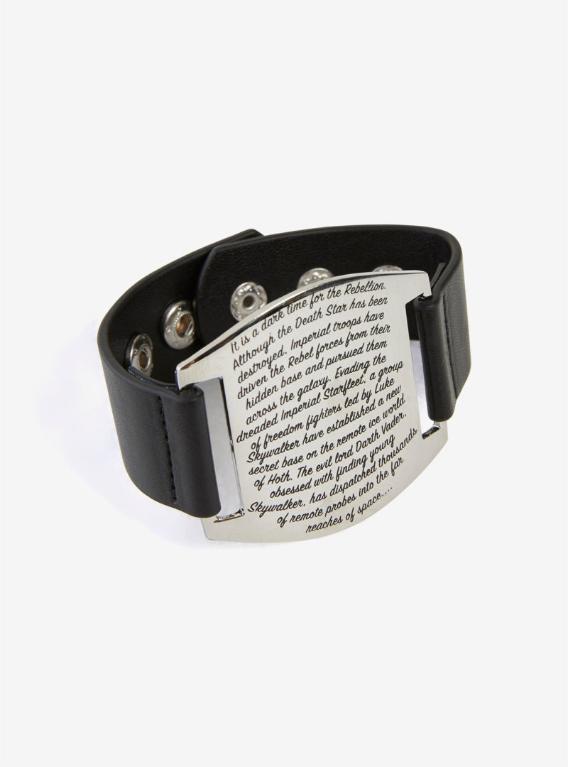 Love And Madness x Star Wars The Empire Strikes Back opening crawl text cuff bracelet at Her Universe