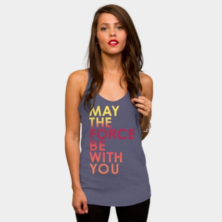 Women's Star Wars The Last Jedi May The Force Be With You gradient tank top at Design By Humans