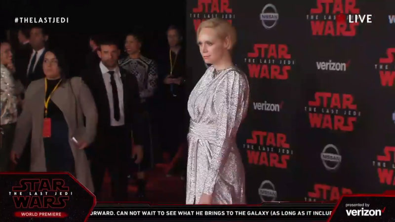 Gwendoline Christie on the red carpet for The Last Jedi premiere