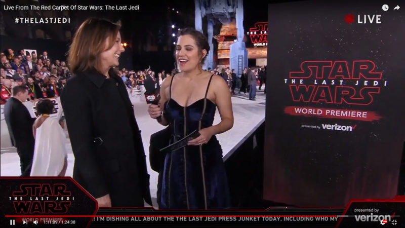 Kathleen Kennedy on the red carpet for The Last Jedi premiere