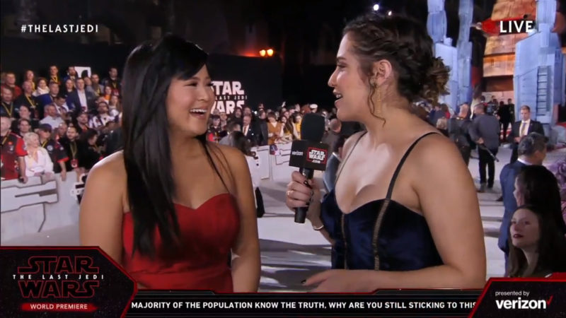 Kelly Marie Tran on the red carpet for The Last Jedi premiere