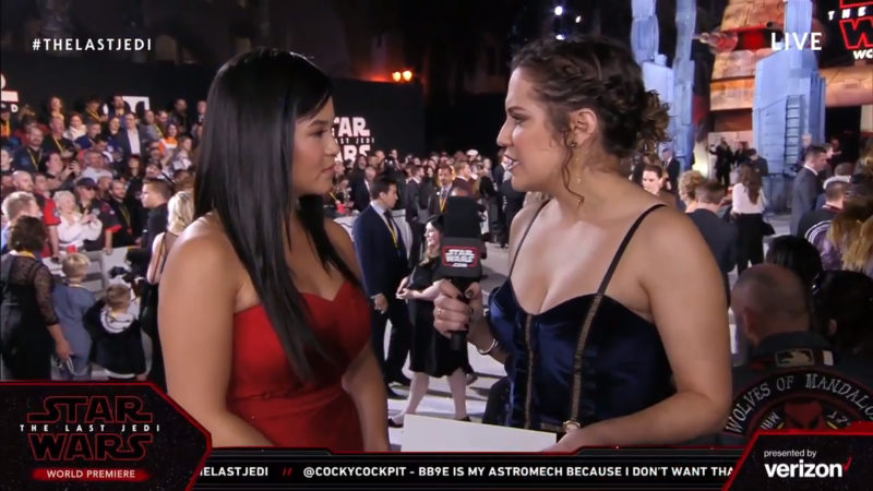 Kelly Marie Tran on the red carpet for The Last Jedi premiere