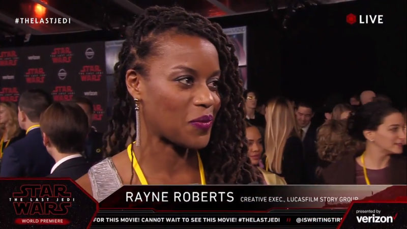 Rayne Roberts on the red carpet for The Last Jedi premiere