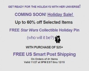 Upcoming sale at Her Universe