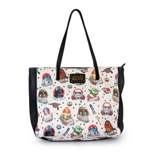 Loungefly - tattoo flash print faux leather tote bag