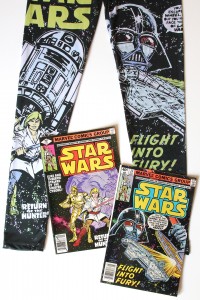 We Love Fine - Marvel Comic cover leggings (front, with comics)
