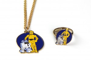 Wallace Berrie - R2-D2 & C-3PO pendant with matching ring
