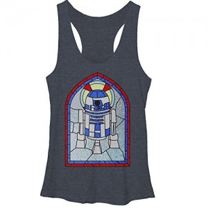 Fifth Sun -  R2D2 Stained Glass Young Womens Racerback Tank Top