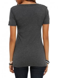 Hot Topic - gray v-neck poster t-shirt