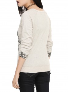 Hot Topic - women's long sleeve reversible pullover top (back)