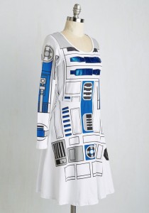 Modcloth - long-sleeved R2-D2 dress (front/side)