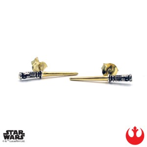 Han Cholo - sterling silver/gold plated Lightsaber stud earrings