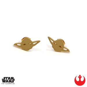 Han Cholo - gold plated sterling silver Yoda stud earrings