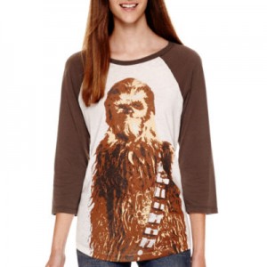 JCPenney - women's raglan 3/4 sleeve Chewbacca t-shirt