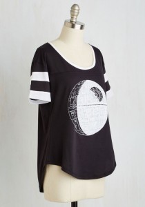 Mocloth - women's 'Ace of Space' Death Star t-shirt (front/back)