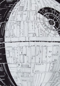 Mocloth - women's 'Ace of Space' Death Star t-shirt (front/detail)