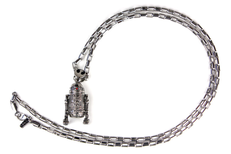 Han Cholo - stainless steel R2-D2 pendant with chain