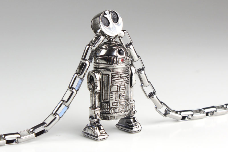 Han Cholo - stainless steel R2-D2 pendant (front/side)