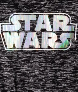H&M - women's glittery Star Wars logo sweater (detail)