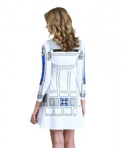 Shirts.com - women's long sleeved R2-D2 skater dress (back)