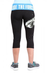 Thinkgeek - exclusive women's Millennium Falcon capri yoga pants (back)