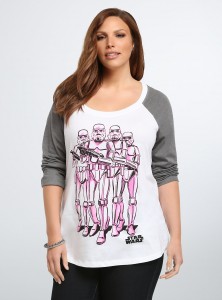Torrid - women's plus size pink Stormtrooper raglan t-shirt