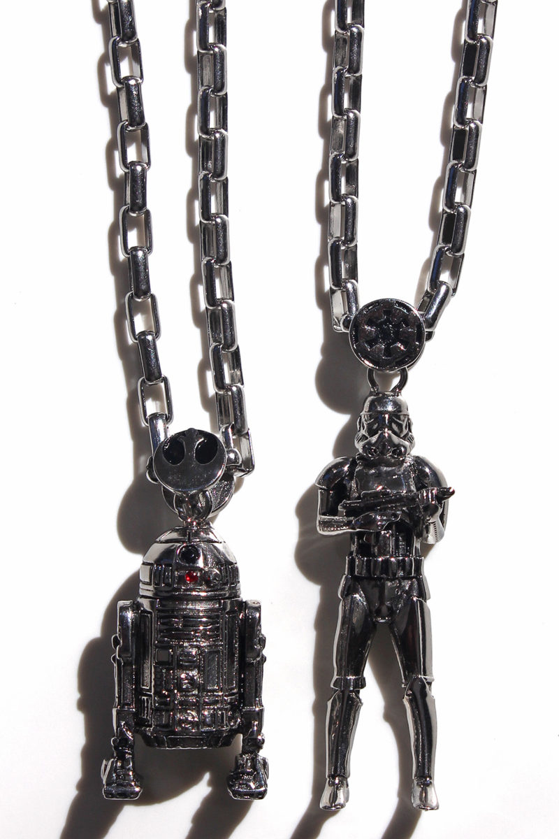 Han Cholo - Shadow Series stainless steel R2-D2 and Stormtrooper pendants