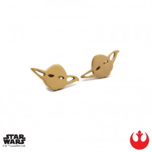 Han Cholo - stainless steel Yoda stud earrings (gold tone)