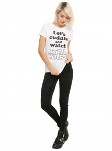 Hot Topic - women's 'Let's cuddle and watch Star Wars' t-shirt (front)