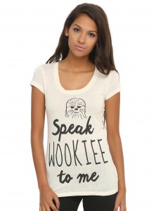 Hot Topic - women's Chewbacca speak wookiee to me t-shirt