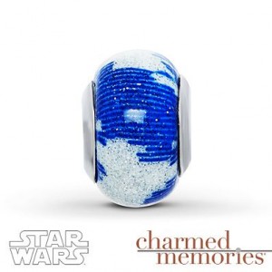 Kay Jewelers - Blue/White Murano glass bead charm (sterling silver)