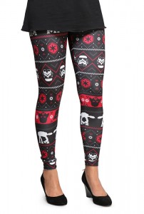 Thinkgeek - women's Dark Side ugly Christmas leggings (front)