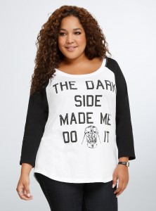 Torrid - women's plus size 'The Dark Side Made Me Do It' t-shirt
