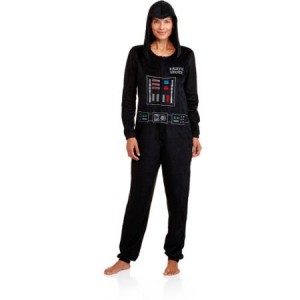 Walmart - women's Darth Vader one piece pyjama suit (front)