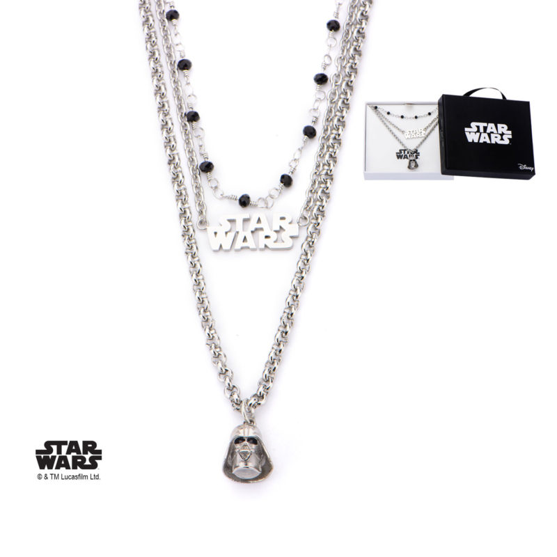 Body Vibe - Stainless steel Darth Vader three tier necklace