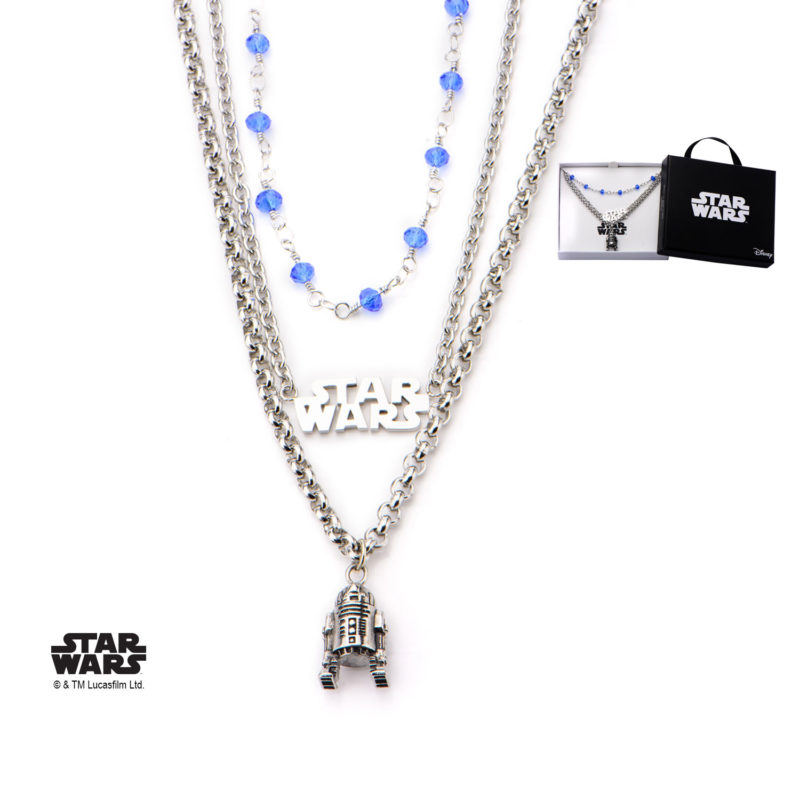 Body Vibe - Stainless steel R2-D2 three tier necklace
