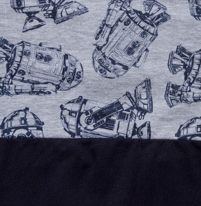 Thinkgeek - women's R2-D2 plus size yoga pants (detail)