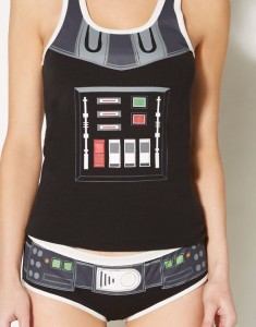 Spencers - women's Darth Vader tank pyjama set (front)