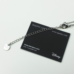 HSN - 'bling' X-Wing Fighter necklace by SG@NYC, LLC (chain detail and packaging detail)