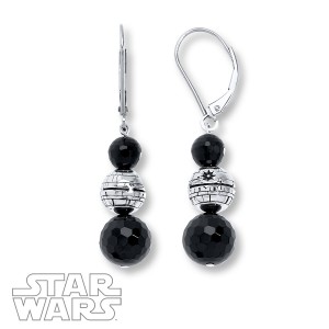 Kay Jewelers - Sterling silver onyx Death Star earrings