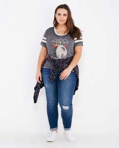 Wet Seal - women's plus size Star Wars football-style t-shirt (front)