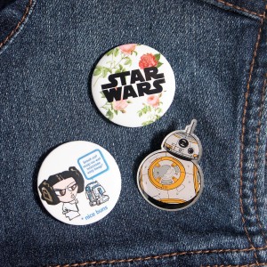 Denim vest with Star Wars pins