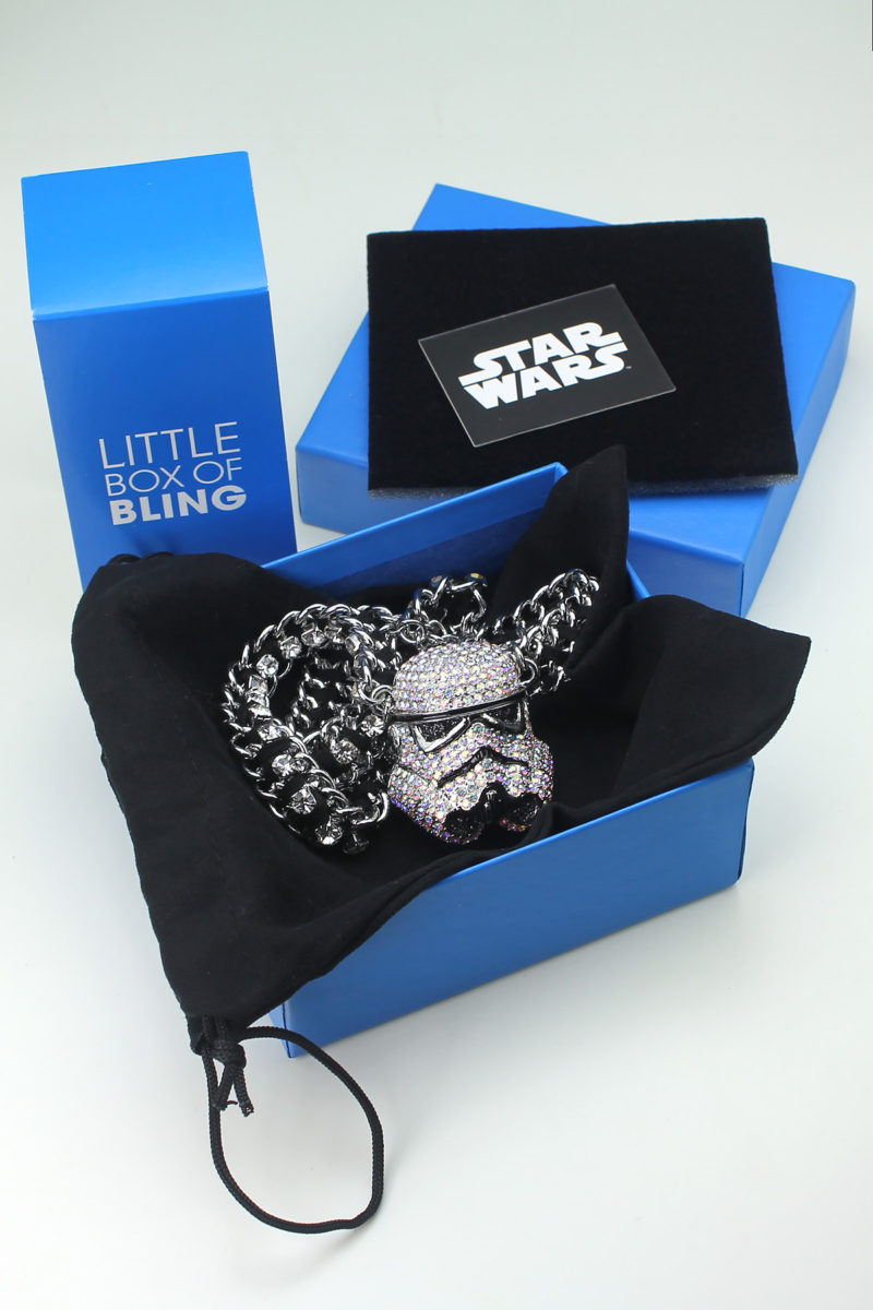 HSN - 'bling' Stormtrooper helmet necklace by SG@NYC, LLC (with packaging)
