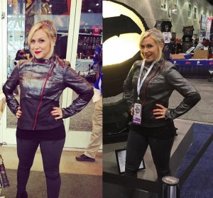 Her Universe - Ashley Eckstein in the Captain Phasma jacket and leggings