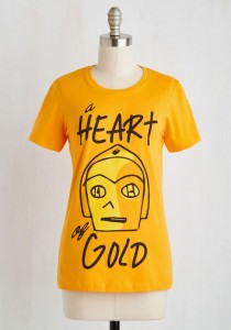 ModCloth - women's C-3PO 'A Heart Of Gold' t-shirt