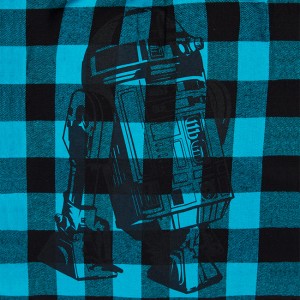 Thinkgeek - women's R2-D2 plaid button-down shirt (detail)
