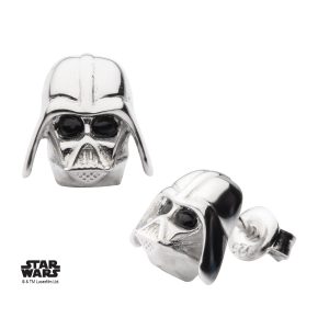 Body Vibe X Star Wars - Sterling Silver Darth Vader 3D stud earrings