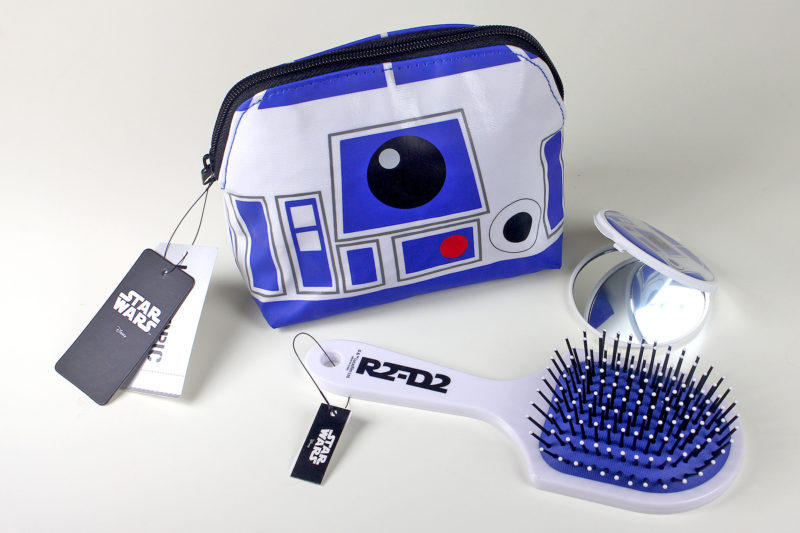 R2-D2 cosmetic bag, hair brush and hinge mirror