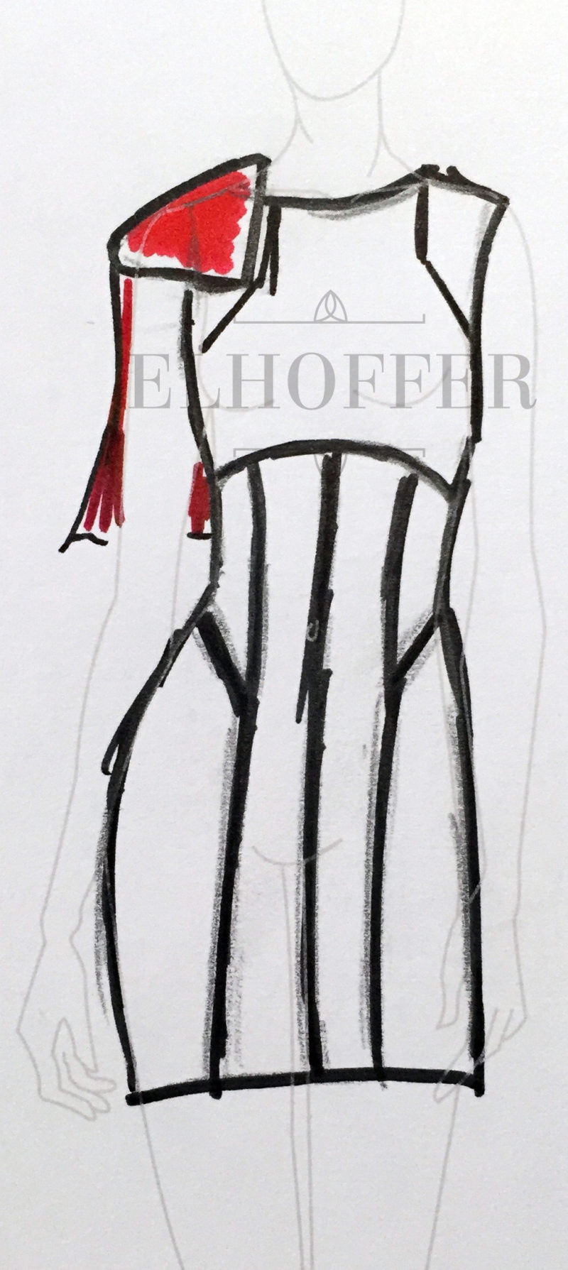 Elhoffer Design - Stormtrooper inspired dress concept sketch