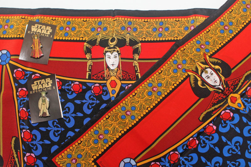 Ralph Marlin Queen Amidala silk scarves and Episode 1 pin